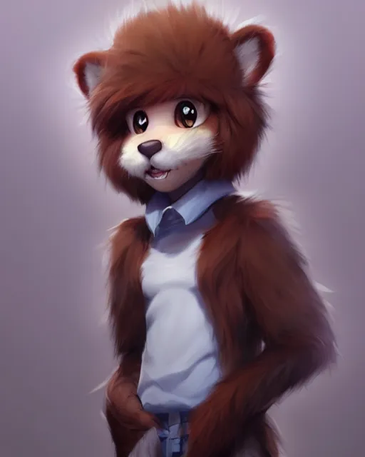 Prompt: character concept art of a cute young male anthropomorphic furry | | cute - fine - face, pretty face, key visual, realistic shaded perfect face, fine details by stanley artgerm lau, wlop, rossdraws, james jean, andrei riabovitchev, marc simonetti, and sakimichan, trending on artstation
