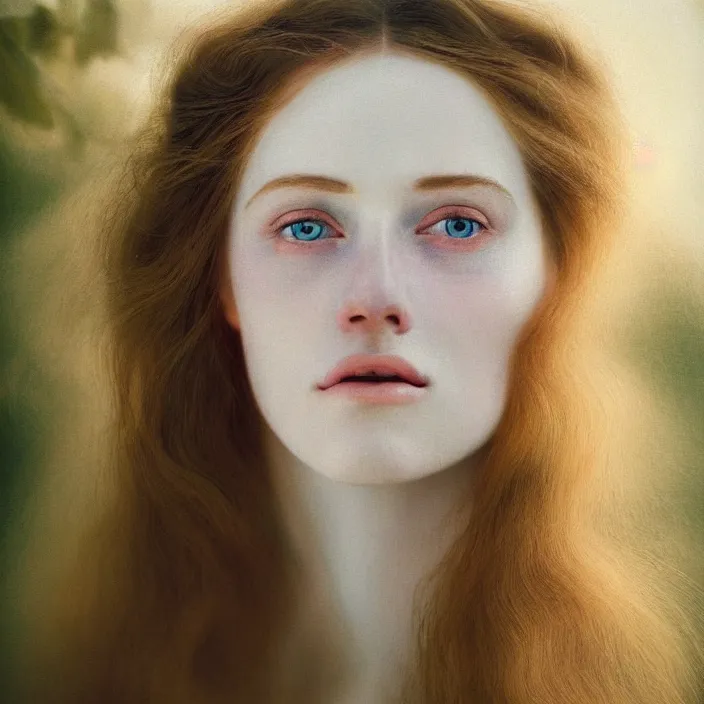 Image similar to Kodak Portra 400, 8K,ARTSTATION, Caroline Gariba, soft light, volumetric lighting, highly detailed, britt marling style 3/4 , extreme Close-up portrait photography of a beautiful woman how pre-Raphaelites,inspired by Ophelia paint, the face emerges from water of Pamukkale, hair are intricate with highly detailed realistic beautiful flowers , Realistic, Refined, Highly Detailed, interstellar outdoor soft pastel lighting colors scheme, outdoor fine art photography, Hyper realistic, photo realistic