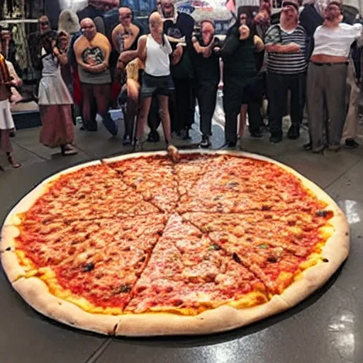 Prompt: the world\'s largest pizza