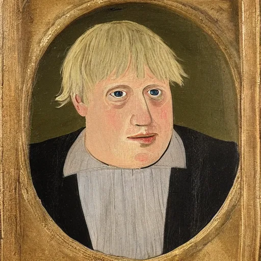 Image similar to a painting of boris johnson as a peasant in 1 2 th century england, british museum, oil on canvas