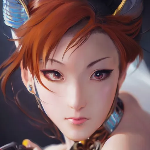 Image similar to A beautiful semi realistic anime portrait of Chun li, by Stanley Artgerm Lau, WLOP, Rossdraws, James Jean, Andrei Riabovitchev, Marc Simonetti, and Sakimichan, tranding on artstation H- 768