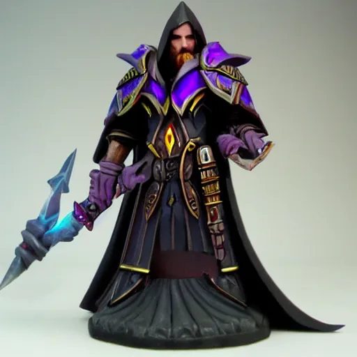 Image similar to medivh from world of warcraft, raven, dark, gloomy