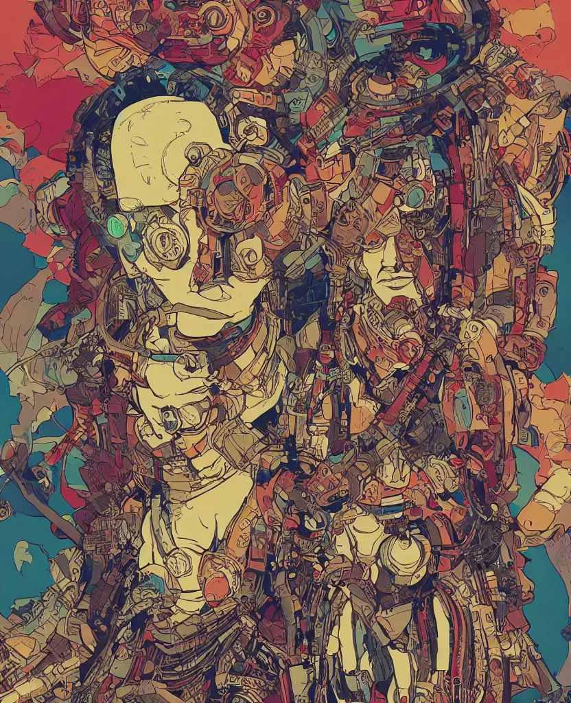 Image similar to cyberpunk ganesh portrait illustration, pop art, splash painting, art by geof darrow, ashley wood, alphonse mucha, makoto shinkai
