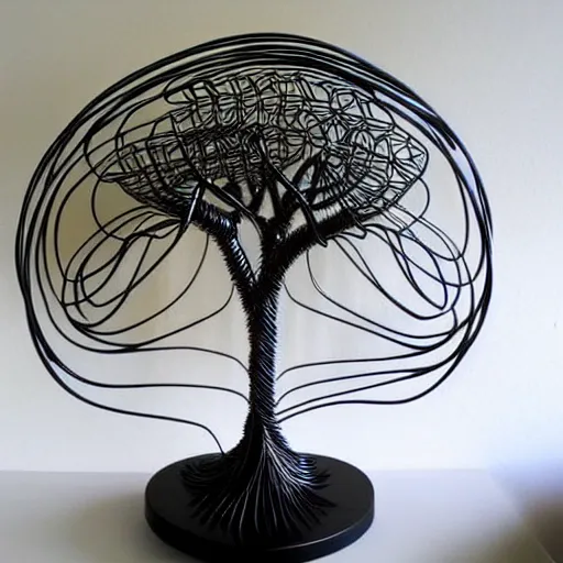 Image similar to futuristic contemporary wire tree, art deco, art nouveau, intricate, elaborate, highly detailed, dramatic lighting