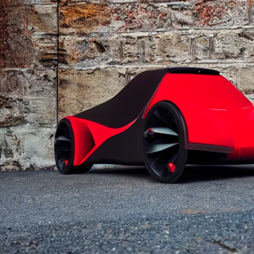 Prompt: futuristic red sporty electric hovercar 35mm 8k product photo