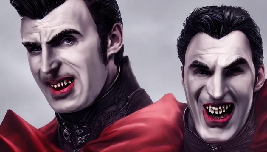 Prompt: Chris Evans is Dracula, hyperdetailed, artstation, cgsociety, 8k