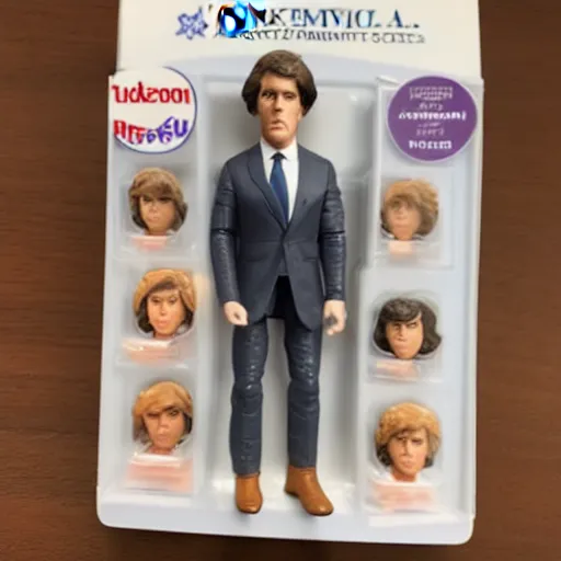 Prompt: tucker Carlson action figure set