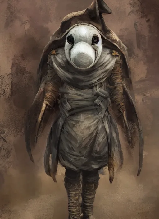 Image similar to detailed full body concept art illustration, dark soft focus, oil painting on canvas of an anthropomorphic capybara plague doctor in full intricate clothing, biomutant, dystopian, micro detail, octane render, 4K