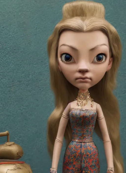 Prompt: closeup of a tin toy natalie dormer, depth of field, zeiss lens, detailed, symmetrical, centered, fashion photoshoot, by nicoletta ceccoli, mark ryden, lostfish, earl nore, hyung tae, frank frazetta, breathtaking, 8 k resolution, extremely detailed, beautiful, establishing shot, artistic, hyperrealistic, octane render