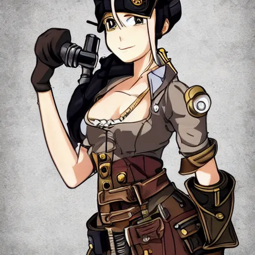 Prompt: steampunk anime mechanic