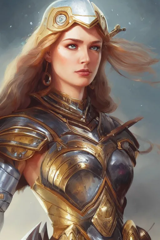 Image similar to amazon valkyrie athena, d & d, fantasy, portrait, highly detailed, headshot, digital painting, trending on artstation, concept art, sharp focus, illustration, art by artgerm and greg rutkowski and magali villeneuve