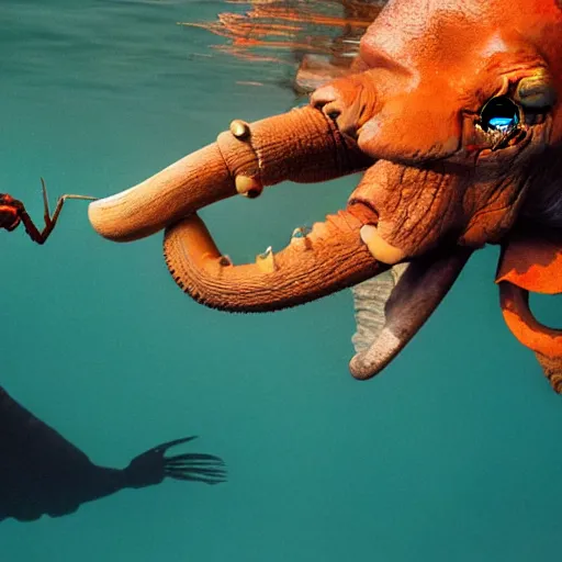 Image similar to a elephant - lobster - lobster - elephant, wildlife photography