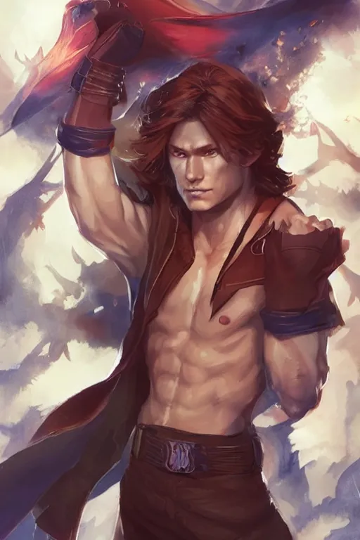 Prompt: muscular sam winchester as a mage in the cover of an acotar book. d & d!, fantasy style, sharp focus!, ultra detailed, art by artgerm, wlop, ilya kuvshinov