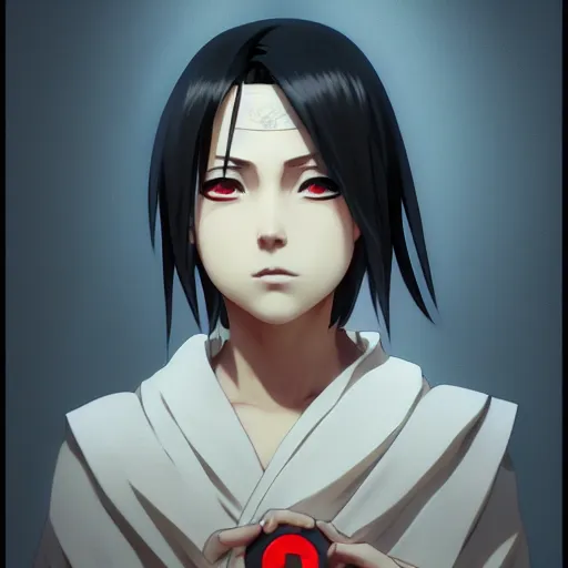 Image similar to itachi uchiha, rpg reference, art by ilya kuvshinov, artgerm, alphonse mucha, and greg rutkowski, trending on artstation, octane render, insanely detailed, 8 k, hd