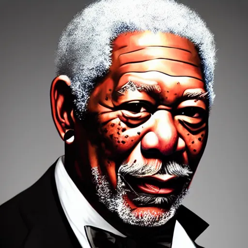 Prompt: morgan freeman wearing a tuxedo, portrait, highly detailed, digital painting, artstation, concept art, sharp focus, illustration, art by artgerm and greg rutkowski and alphonse mucha