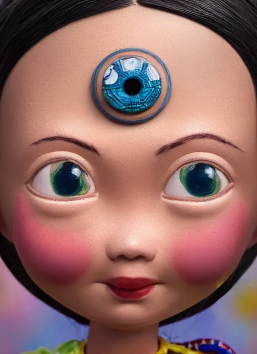 Image similar to closeup profile portrait of tin toy greta thunberg wearing a bikini, depth of field, zeiss lens, detailed, symmetrical, centered, fashion photoshoot, by nicoletta ceccoli, mark ryden, lostfish, breathtaking, 8 k resolution, extremely detailed, beautiful, establishing shot, artistic, hyperrealistic, octane render