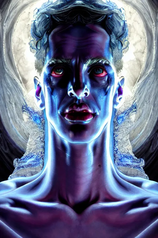 Prompt: hyperrealistic mixed media painting of Hades, god of death, stunning 3d render inspired art by P. Craig Russell and Barry Windsor-Smith + perfect facial symmetry + dim volumetric lighting, 8k octane beautifully detailed render, post-processing, extremely hyperdetailed, intricate, epic composition, grim yet sparkling atmosphere, cinematic lighting + masterpiece, trending on artstation, very very detailed, masterpiece, stunning