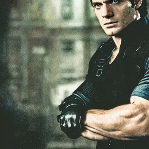 Image similar to Polaroid image of Henry Cavill in resident evil