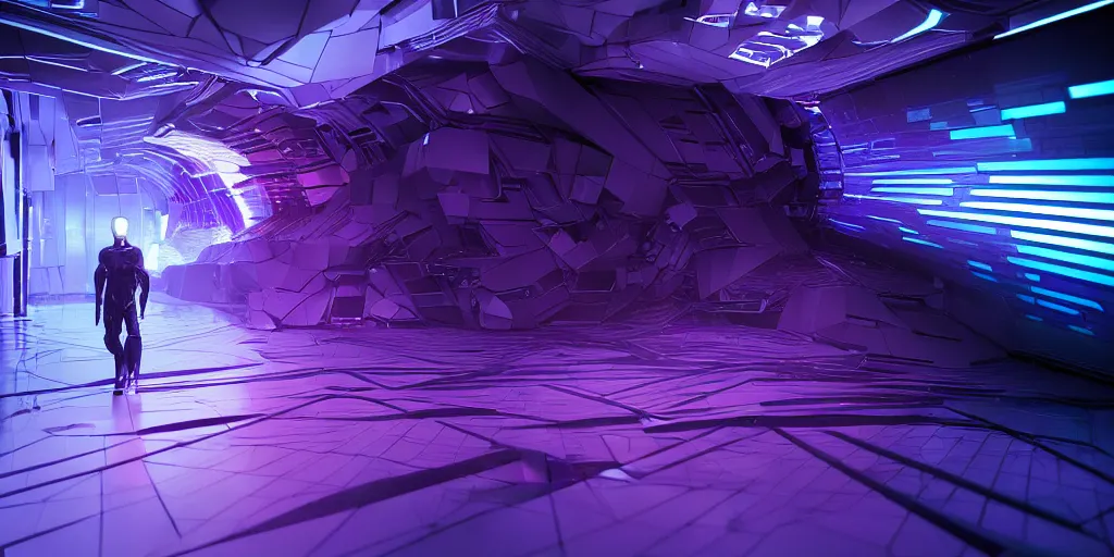 Prompt: abstract 3 d y 2 k aesthetic from the 2 0 0 0 s, dark and moody lighting, futuristic, sci - fi, matrix, hacker theme, emotional atmosphere, octane render, depth of field, unreal engine 5, purple and dark blue color palette, vibrant color, trending on artstation, ultra high detail, ultra realistic, cinematic, focused, 8 k