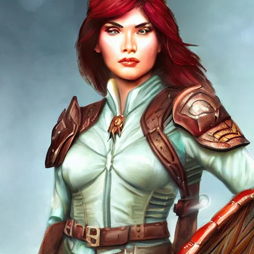 Prompt: a female dungeons and dragons ranger, upper body close - up with face, full color, vivid, realistic illustration