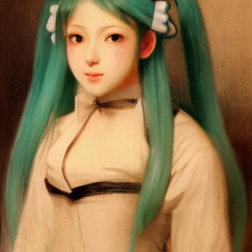 Image similar to Hatsune Miku by Camille Corot