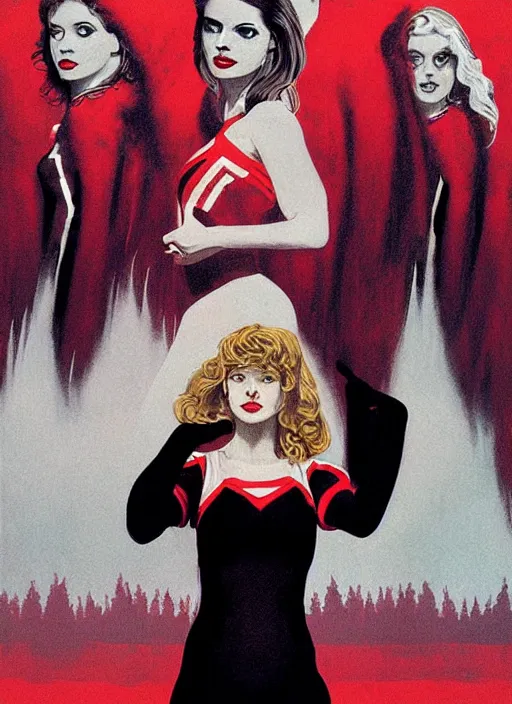 Prompt: portrait of talyor swift cheerleader, twin peaks poster art, from scene from twin peaks, by michael whelan, jeffrey catherine jones, artgerm, retro, nostalgic, old fashioned