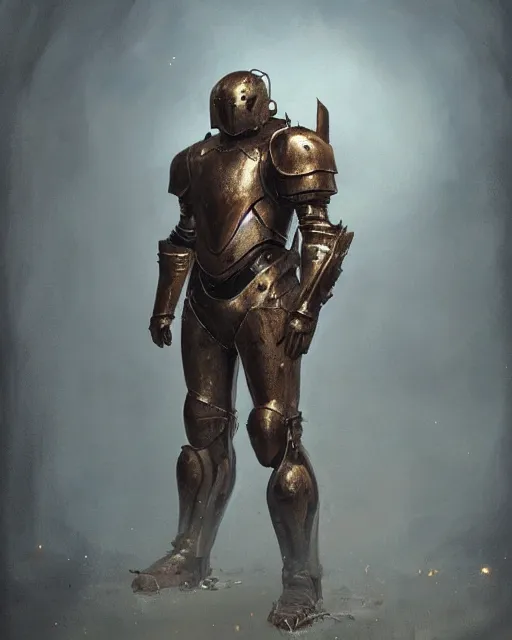 Image similar to Hyper realistic painting of an empty suit of rusty full plate armour animated by magic, dark fantasy, fantasy armor, hyper detailed, by greg rutkowski, trending on artstation