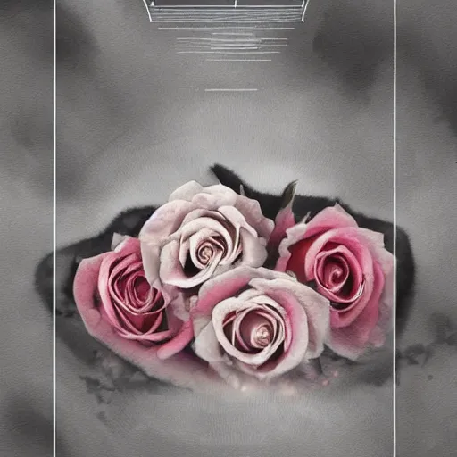 Image similar to transparent smokey roses, illustration, hazy, atmospheric, dark, digital art, high contrast, award winning, artstation,