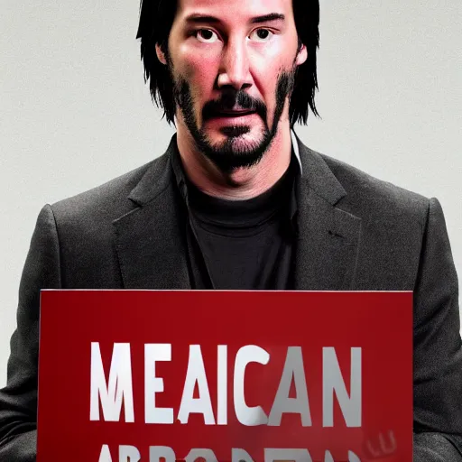 Image similar to a photo portrait photo of keanu reeves mugshot after being arrested, holding a sign with random numbers, 8 k resolution, photorealistic