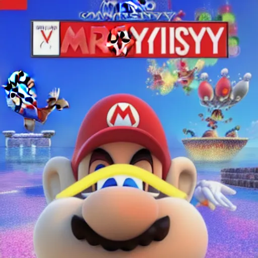 Image similar to Mario odyssey but its big chungus