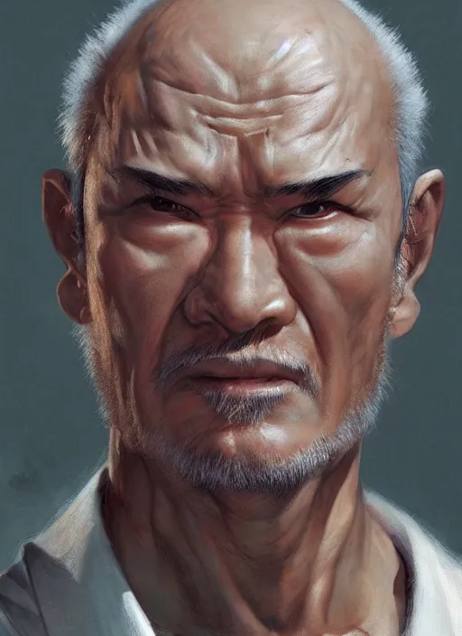 Image similar to Heihachi Mishima, closeup character portrait art by Donato Giancola, Craig Mullins, digital art, trending on artstation