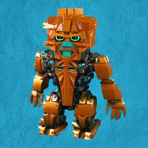 Image similar to Joe Biden face on a Bionicle body in the style of Bionicle