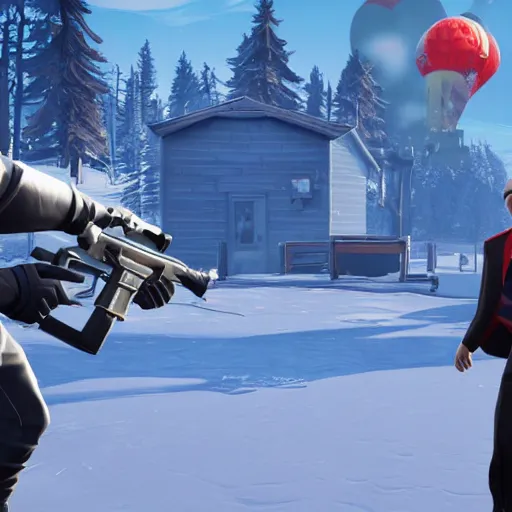 Image similar to vladimir putin as fortnite character, gameplay screenshot