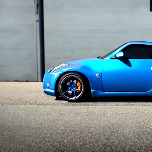 Image similar to a nissan 3 5 0 z with blue tires