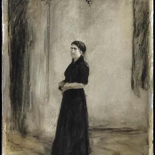 Image similar to photo of young woman by max liebermann