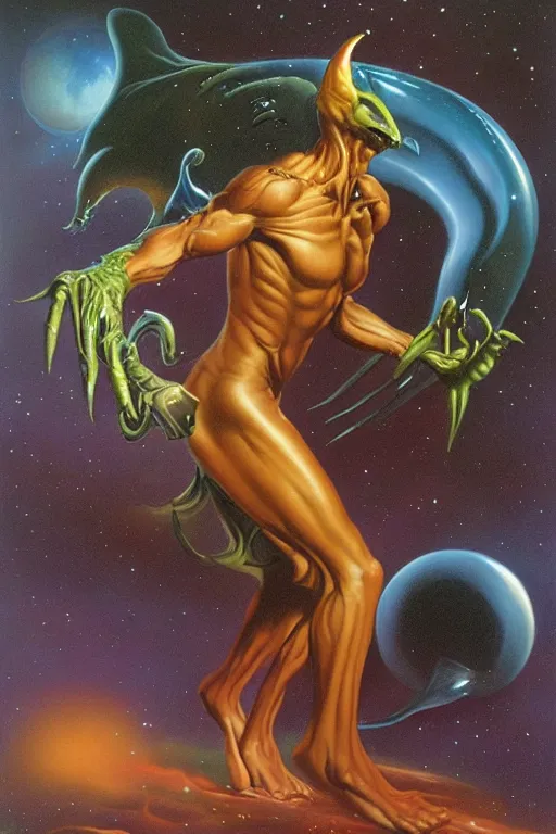 Image similar to extraterrestrial beast by boris vallejo