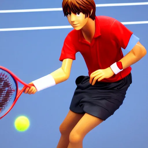 Prompt: yagami light play tennis, highly detailed