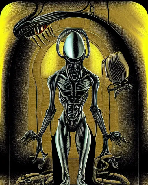 Prompt: alien xenomorph by jeffrey smith