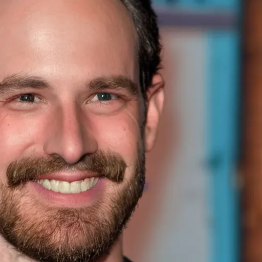 Prompt: Actor Matthew Hoffman smiling at the camera