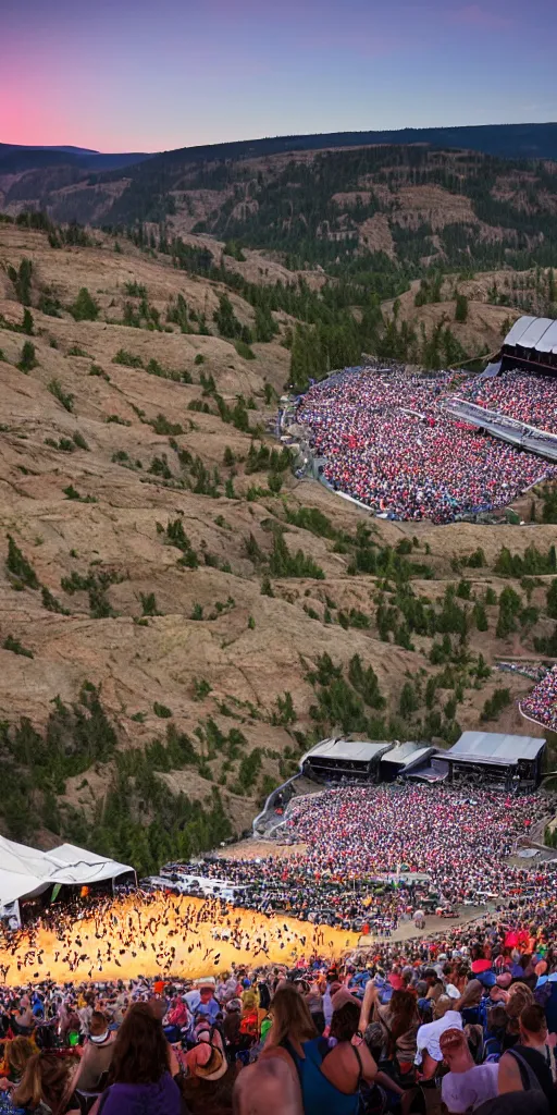 Image similar to dave matthews band performing at dusk at the gorge amphitheatre in washington state