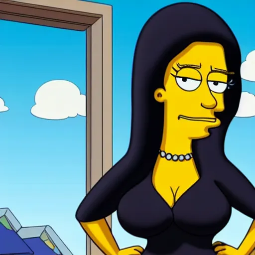 Image similar to kim kardashian in the simpsons super high quality 4k HD