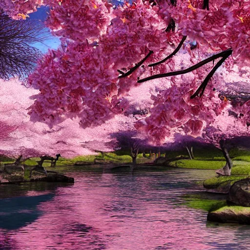 Prompt: japanese cherry blossom, sakura, matte painting, artstation