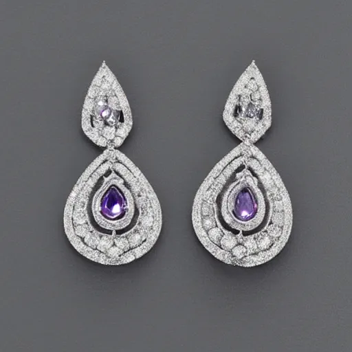 Prompt: teardrop sapphire earrings with diamond accent. 1 9 2 0's, flapper, great gatsby