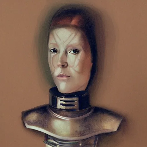 Image similar to portrait of a female android by marie - denise villers