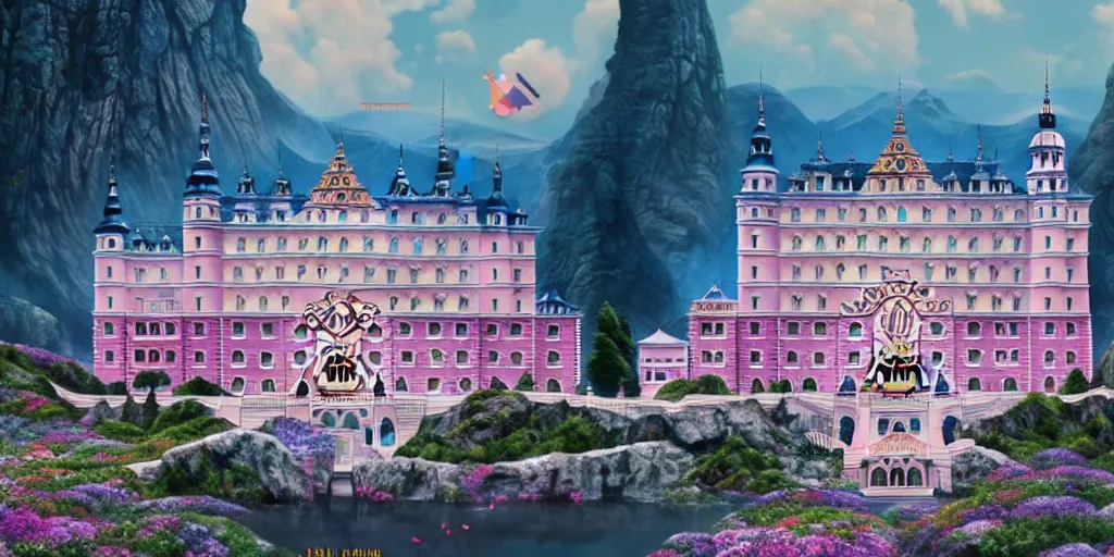 Prompt: grand budapest hotel by studio ghibli cinema still, 8 k