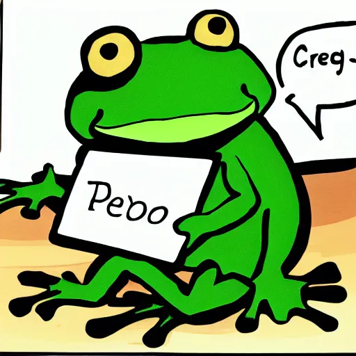 Image similar to peepo the frog!!!, crying!! on bed with laptop!!!,