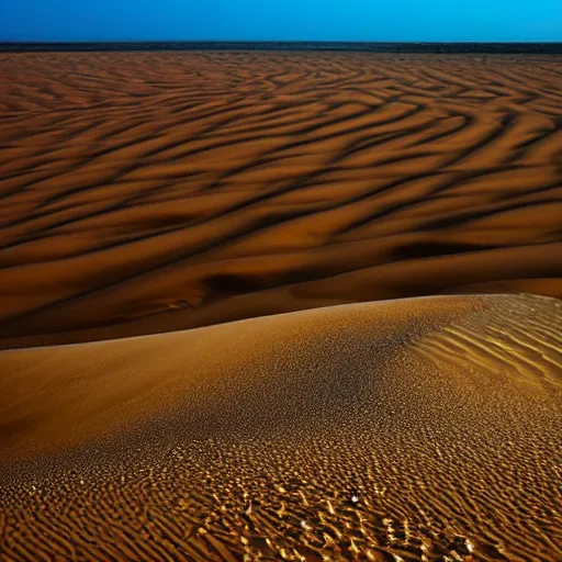 Image similar to landscape of a desert with dunes made out of Orbeez, photography