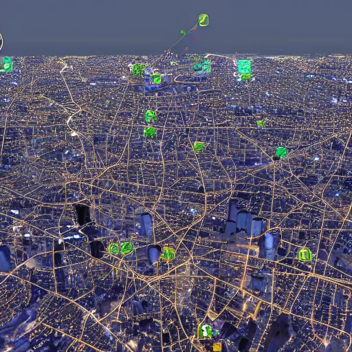 Prompt: a point cloud view of tokyo