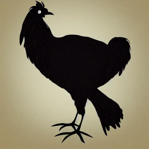 Image similar to a black chicken dotted with white hearts