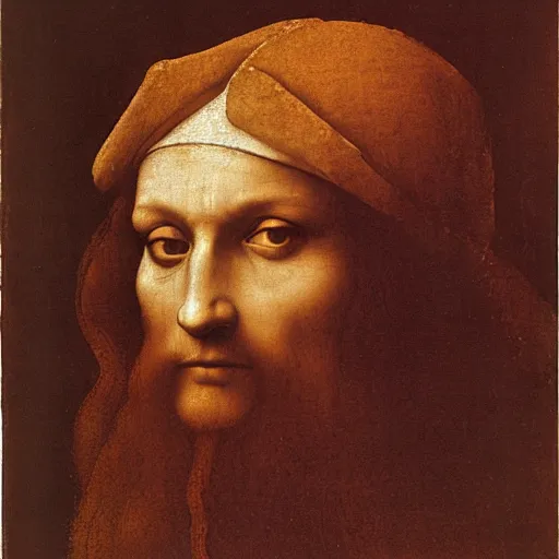 Prompt: Leonardo da Vinci self portrait